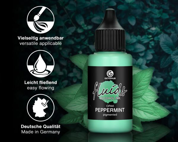 Octopus Fluids Alcohol Ink OPAK PEPPERMINT for fluid art and resin, blue