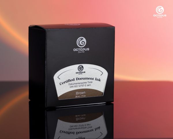 Document-proof Ink Brown, with converter, DIN ISO 12757-2 certified, 30ml