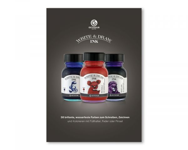 Poster A1 "Octopus Fluids Write and Draw Ink" auf 135g/m² Bilderdruckpapier