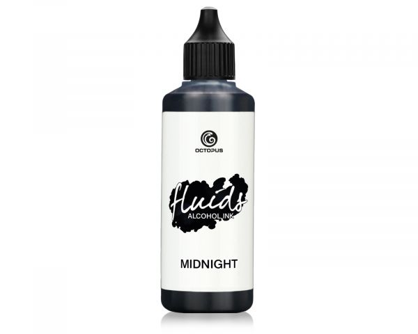 100 ml Octopus Fluids Alcohol Ink MIDNIGHT for fluid art and resin, black
