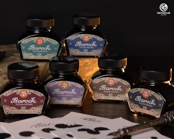 Barock 1910 Schreibtinten Kollektion im 30 ml Glasflakon
