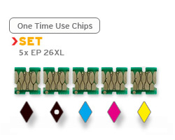 Chip set for Epson 26XL cartridges (non-OEM), 5 chips
