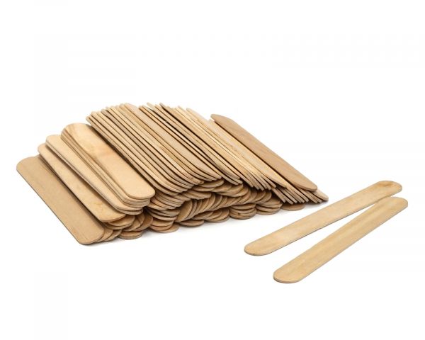 Holzspatel, stabile Rührspatel für Epoxidharz aus Birkenholz, 15 cm, 100 Stück