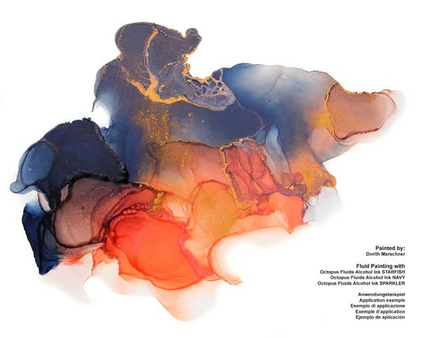 Octopus Fluids Alcohol Ink STARFISH, Alkoholtinte für Fluid Art und Resin, orange