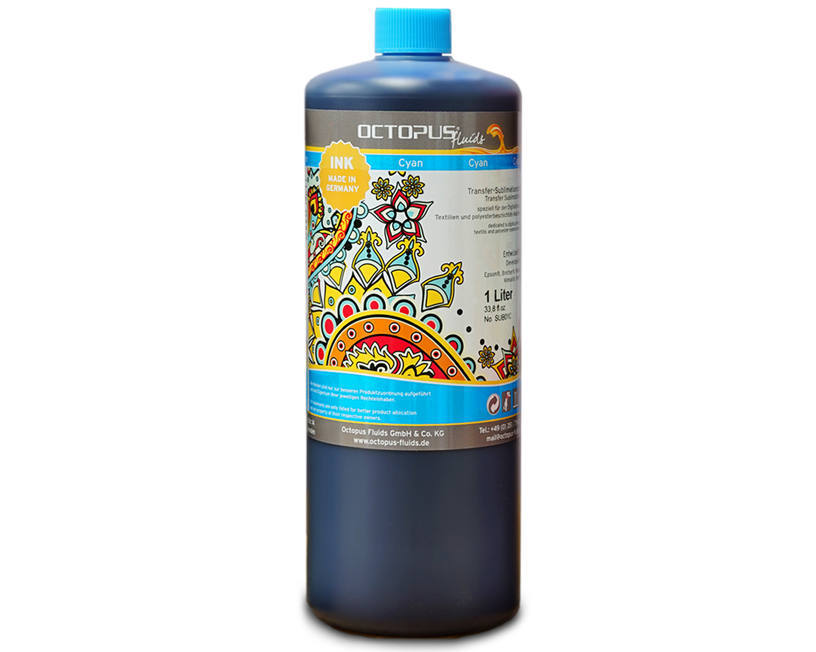 Sublimation ink for Epson, Brother, Roland, Mimaki, Mutoh, cyan