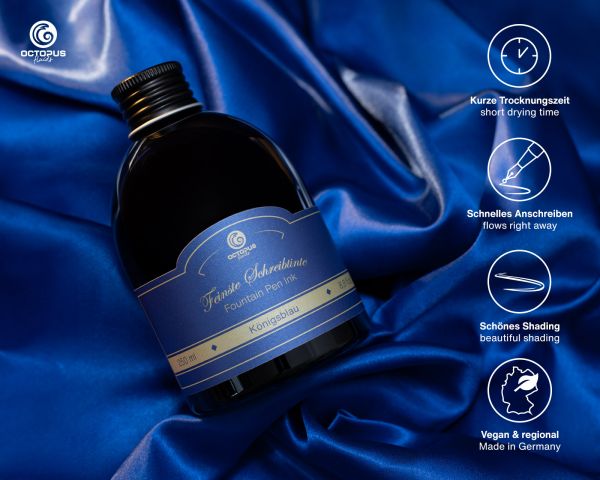 Classic fountain pen ink Königsblau - Royal blue erasable