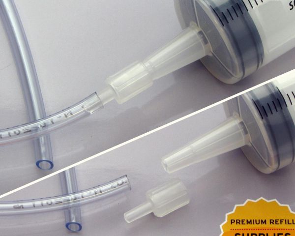 Refill-Spritze 100 ml (1 Stück), 150 cm PVC-Schlauch, 1 Paar Vinyl-Handschuhe