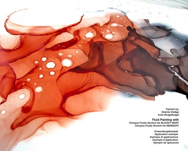 23x 30ml Octopus Fluids Alcohol Ink Set transparent Alkoholtinte für Fluid Art und Resin
