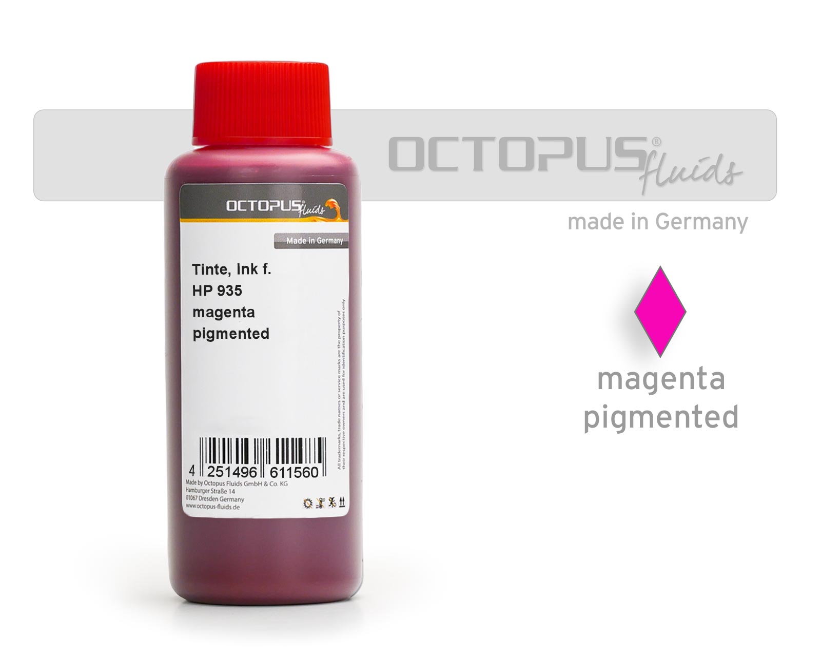 Refill ink compatible for HP 935 cartridges magenta pigmented