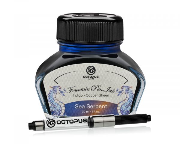 Fountain Pen Ink Sheen with converter, Sea Serpent, Blue, 30 ml