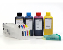 Refillable Ink Cartridges XXL compatible with Brother LC-980, LC-985 with Printer Ink