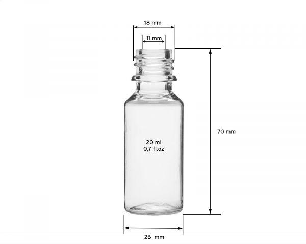 10 x 20 ml PET bottles with glass pipette