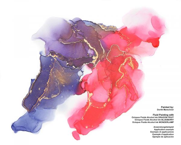 Octopus Fluids Alcohol Ink Dragon Fruit, Inchiostro ad alcohol per Fluid Art, argilla polimerica e Resin Art, rosso