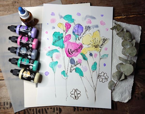 14x 30ml Octopus Fluids Alcohol Ink Set OPAK Alkoholtinte für Fluid Art und Resin