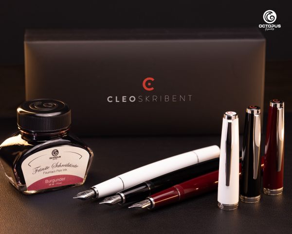 Cleo Skribent Classic Palladio Penna stilografica a cartuccia, bianco, pennino M