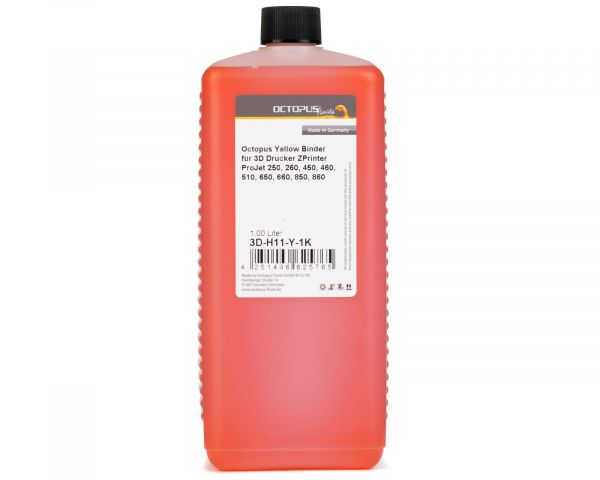 Octopus Yellow Binder for 3D printer ZPrinter ProJet 250, 260, 450, 460, 510, 650, 660, 850, 860