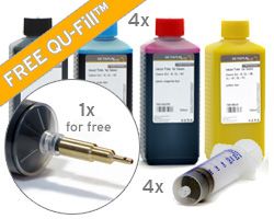 Refill Kit kompatibel für HP 970, 971 mit QU-Fill, Druckertinte, 4x Spritzen