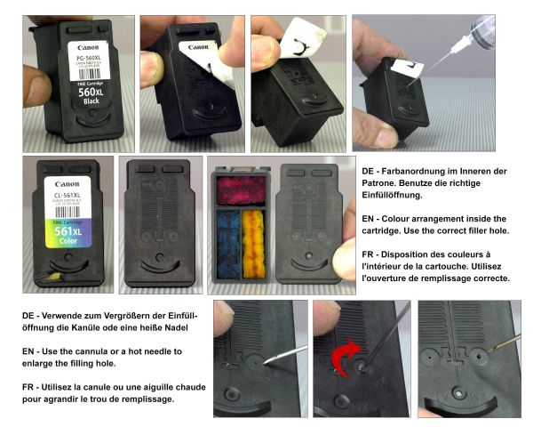 Octopus printer ink set compatible for Canon PG-560, CL-561 ink cartridges, Canon Pixma TS 5300, 7400