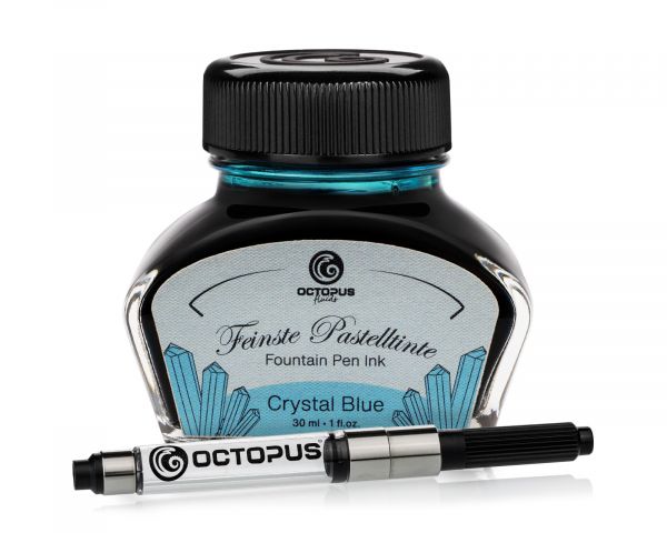 Füllhaltertinte, Schreibtinte für Füllhalter, Füllertinte Pastell Blau "Crystal Blue" 30ml