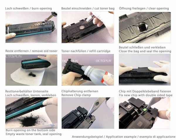 Nachfülltoner Set HP Color Laserjet Pro MFP M 476 mit Chip für CF 380 X Schwarz