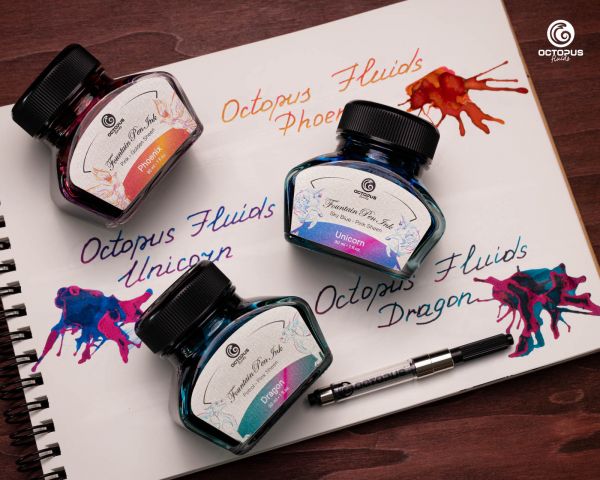 3 x 30 ml fountain pen ink Sheen with converter