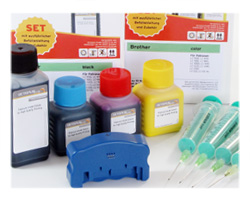 Chip resetter kit for Brother LC-123, 125, 127 incl. 2 ink refill kits Chip resetter kit for Brother LC-123, 125, 127 incl. 2 ink refill kits