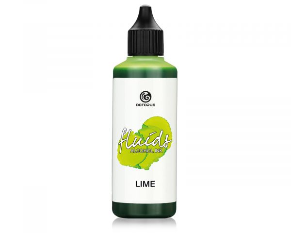 100 ml Octopus Fluids Alcohol Ink LIME, Alkoholtinte für Fluid Art und Resin, grün
