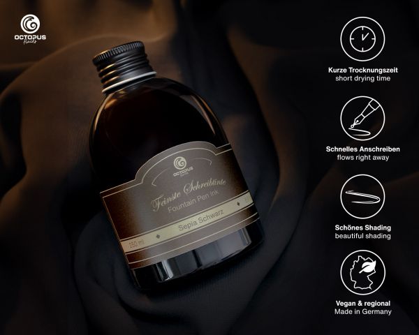 Classic fountain pen ink Sepia Schwarz