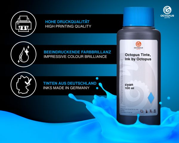 Nachfülltinte kompatibel für HP GT52 cyan