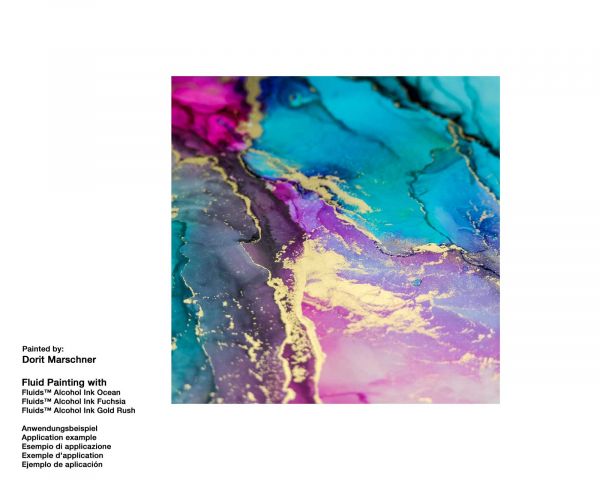 3x 30ml Octopus Fluids Alcohol Ink Set Metallics GOLD RUSH, SILVER MINE, COIN COPPER Alkoholtinte fü