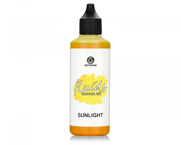 100 ml Octopus Fluids Alcohol Ink SUNLIGHT for fluid art and resin, yellow