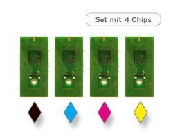 Single-use chip set for Lexmark 100 XL BK, C, M, Y cartridges