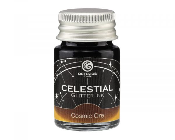 Celestial Glitter, Cosmic Ore, Inchiostro Shimmer per Penna Stilografica, Marrone con shimmer rame, 30 ml