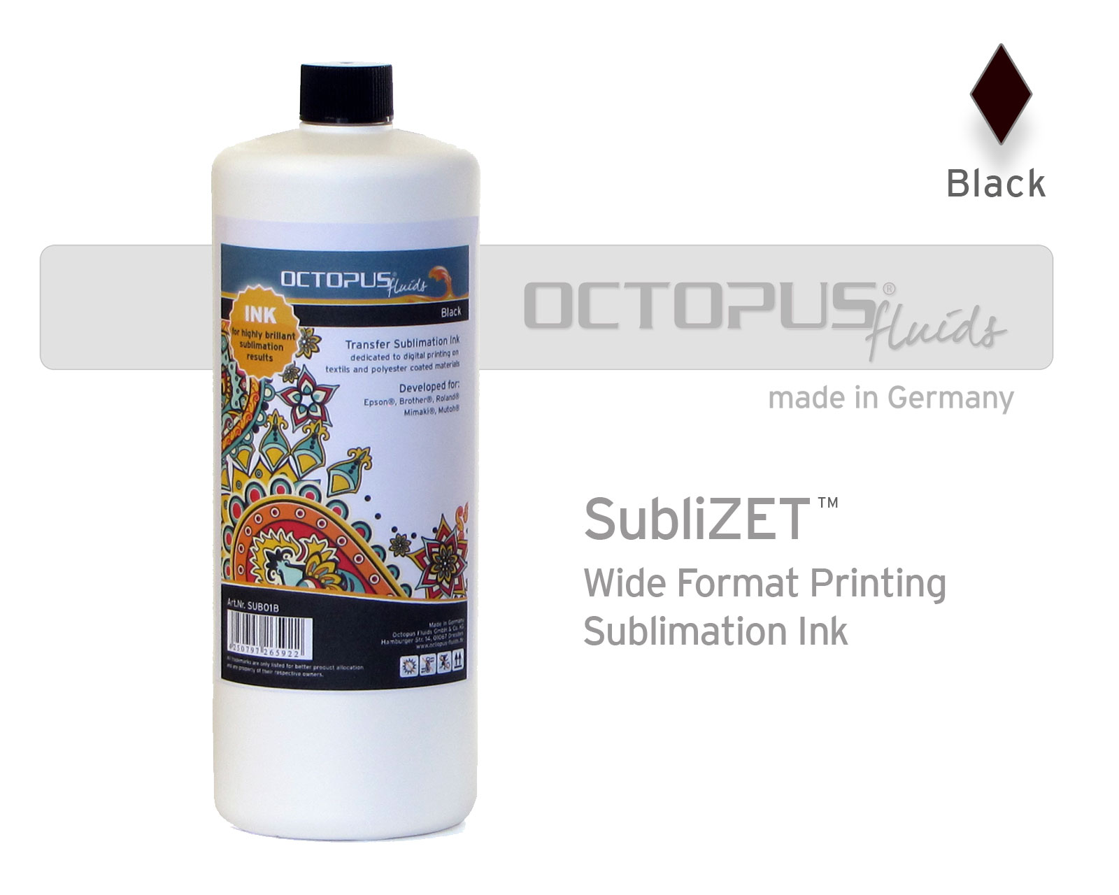 Sublimation ink for Epson, Brother, Roland, Mimaki, Mutoh, black Sublimation ink for Epson, Brother, Roland, Mimaki, Mutoh, black
