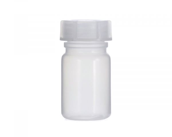 50 ml Wide neck bottle with screw cap, chemical bottle, laboratory bottle LDPE, natural colour