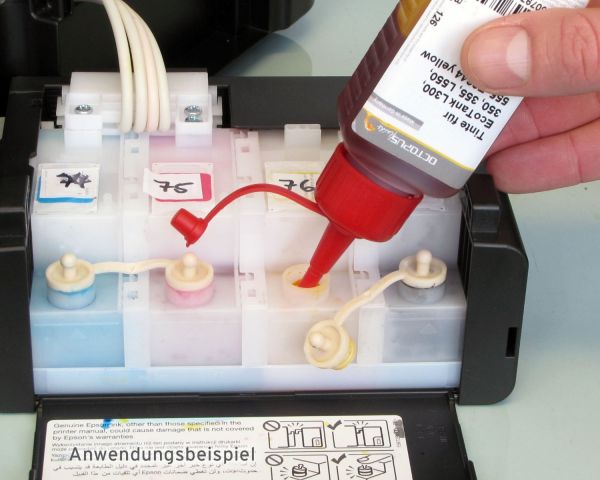 Kit con inchiostri di ricarica per Epson L300, L355, L555 colori, CMYK