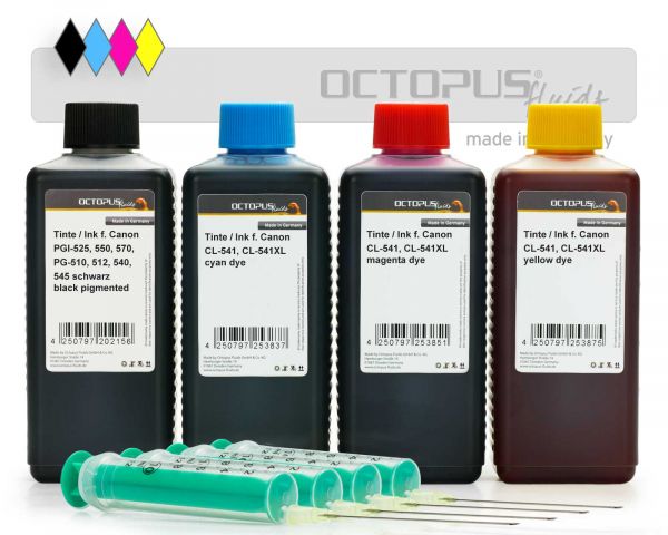 Refill ink set for Canon PG-540, CL-541 cartridges