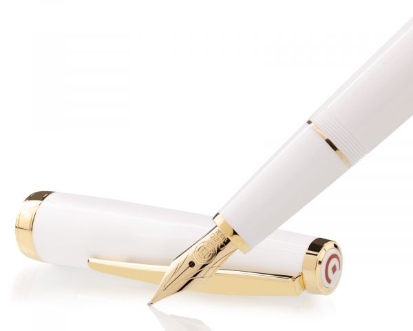 Cleo Skribent Classic Oro Penna stilografica a cartuccia, bianco, pennino M