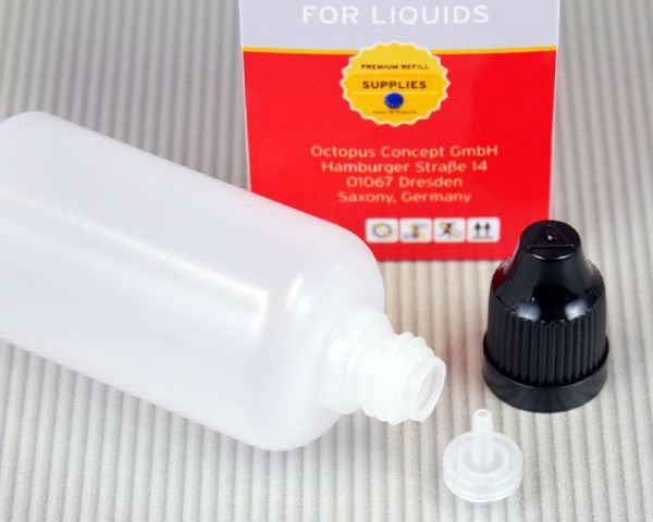 5 x 50 ml LDPE dropper bottles for dosing liquids w. black caps