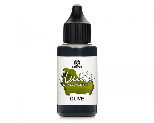 Octopus Fluids Alcohol Ink Olive for fluid art and resin, green
