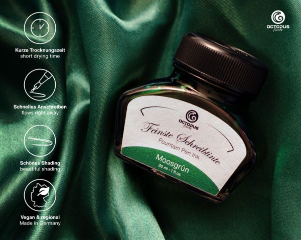 Stilografica Diplomat Aero verde, M-nib in acciaio inox, con inchiostro da scrittura perfettamente abbinato