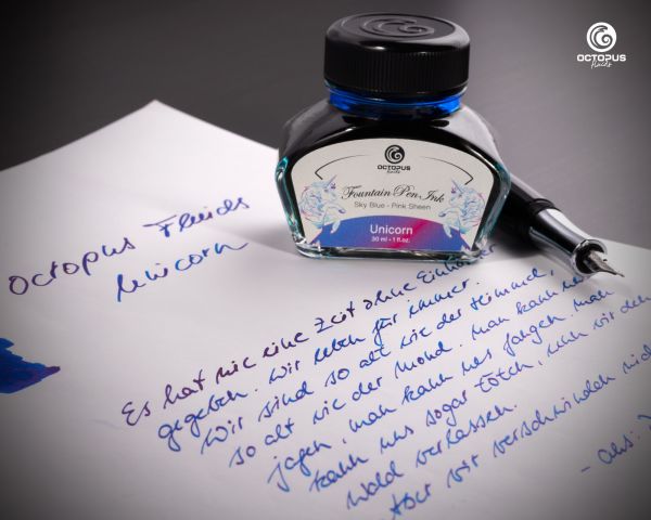 Fountain Pen Ink Sheen with converter, Unicorn, Blue, 30 ml