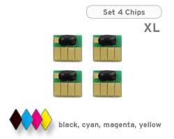 HP 970, 971 chips for black, cyan, magenta and yellow ink cartridges