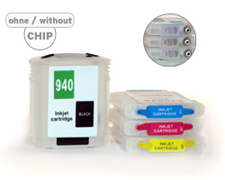 Refillable Ink Cartridges for HP 940, C4906A, C4907A, C4908A, C4909A