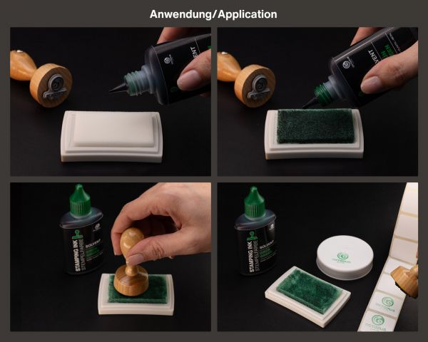 Lenizett Solvent Stempelfarbe für glatte Untergründe, grün