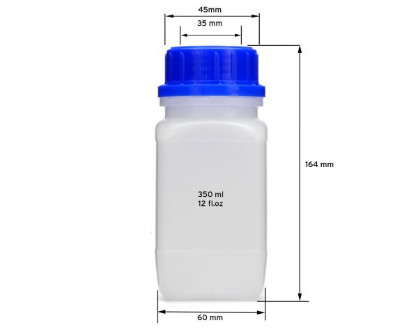 5x 350 ml Weithalsflaschen mit Schraubverschluß, Chemiekalienflasche, Laborflasche