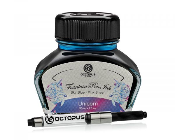 Fountain Pen Ink Sheen with converter, Unicorn, Blue, 30 ml