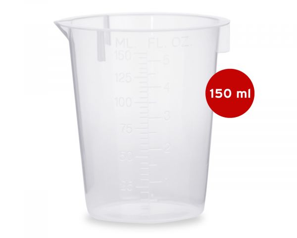 150 ml measuring cup for decanting and filling liquids
