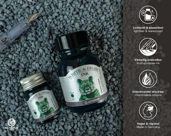 Write and Draw Ink 337 Green Tiger, inchiostro stilografica e disegno