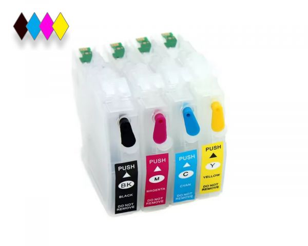 Befüllbare Fill In, Quickfill Patronen kompatibel mit Brother LC-421 XL mit Einmalchip